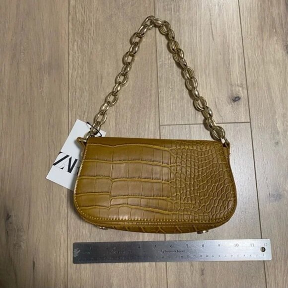 Zara Chain Strap Animal Embossed Shoulder Bag - Picture 3 of 6